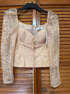 Chelsea & Violet Blush Lace Corset Crop Top NWT, Size 4